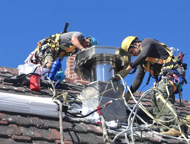 Protective chimney cap installed by Berea Chimney Sweep in Berea, OH