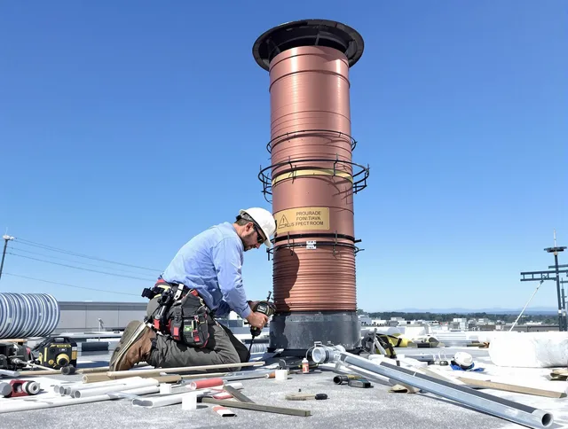 Installed chimney liner by Berea Chimney Sweep in Berea, OH