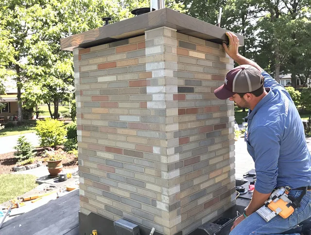 Berea Chimney Sweep completing a modern chimney remodel in Berea, OH