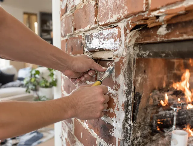 Routine fireplace repair by Berea Chimney Sweep in Berea, OH